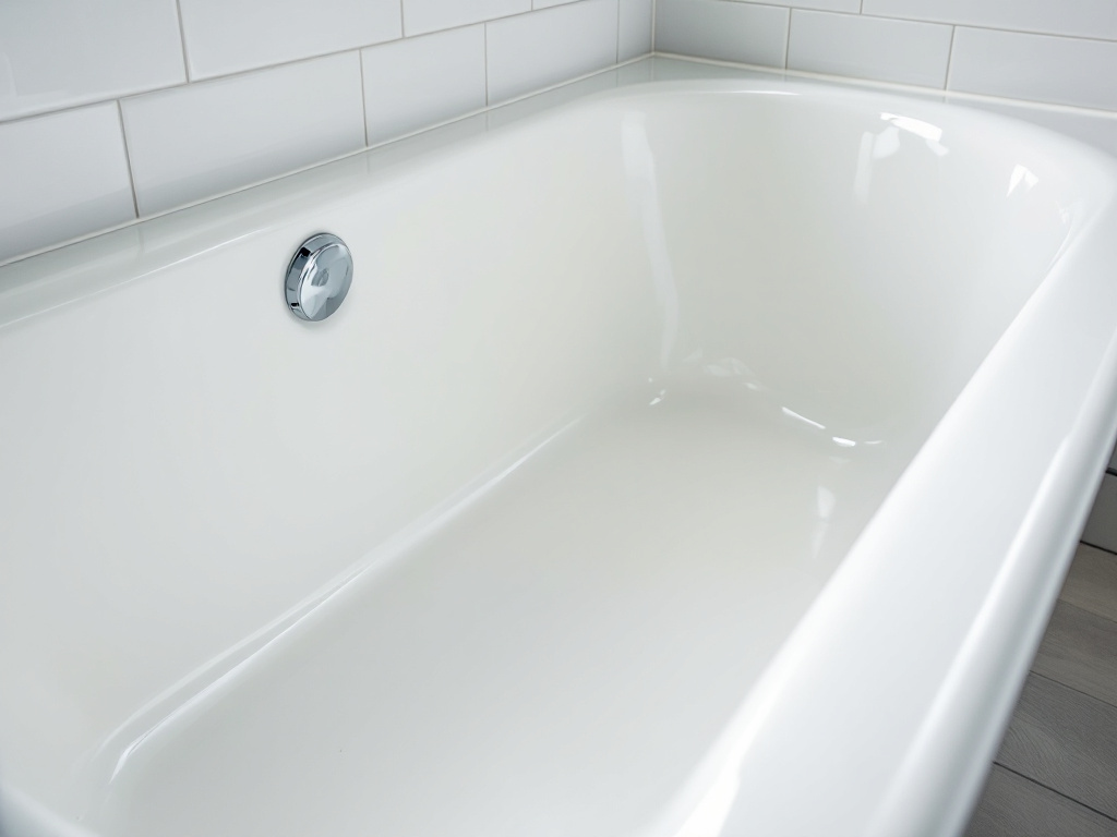 Smooth glossy bathtub after reglazing
